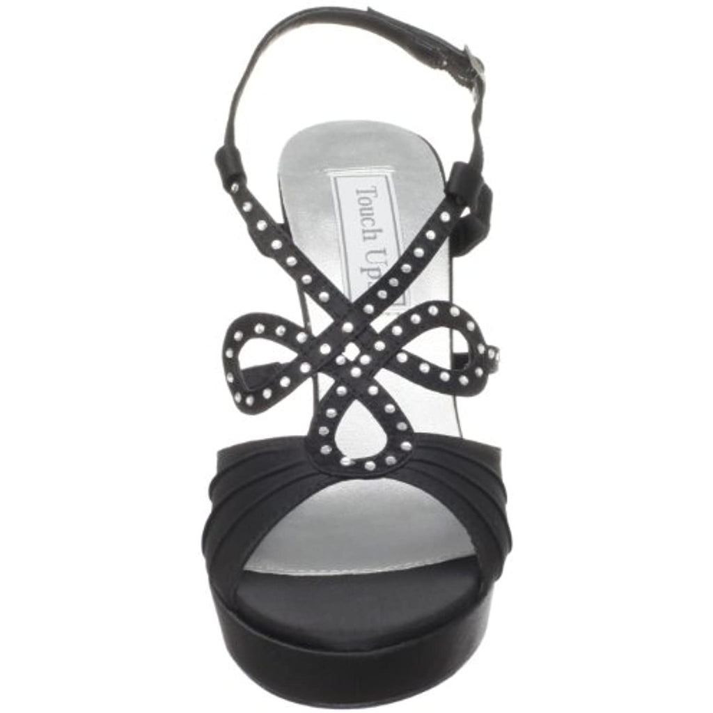 Touch Ups Women's Lonnie Leather Platform Sandal,Black Satin,9 M US