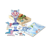 Melissa & Doug Mermaid & Dolphin Magnetic Dress-Up Wooden Dolls Pretend Play Set (35 pcs)
