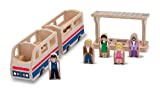 Melissa & Doug 'Whittle World' Wooden Train & Platform Toy Blue One Size
