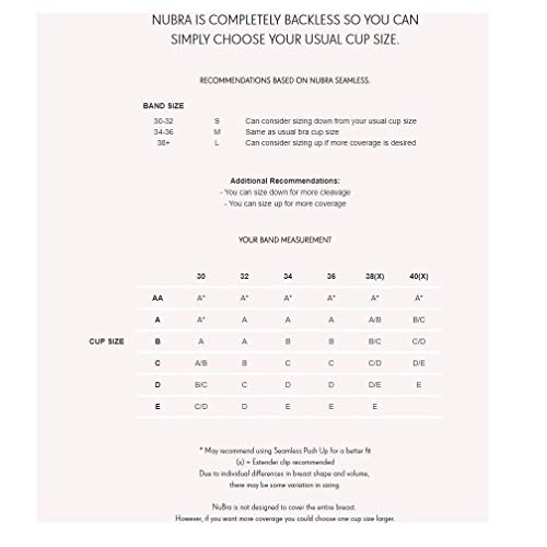 NuBra SE668 Seamless Underwire Adhesive Bra Cup B C D DD/E Strapless Bandless Black