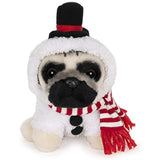 GUND Doug The Pug Snowman Holiday Plush Stuffed Animal Dog, 5"