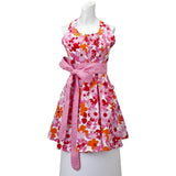 Grandway Honduras The Lindy Designer Apron Modern Floral with Pink Ties