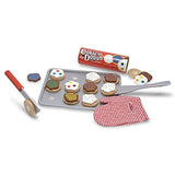 Melissa & Doug Slice and Bake Wooden Cookie Play Food Set Wooden Scoop and Serve Ice Cream Counter (28 pcs) - Play Food and Accessories