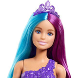 Barbie Dreamtopia Mermaid Doll (13-Inch) with Extra-Long Two-Tone Fantasy Hair, Hairbrush, Tiaras and Styling Accessories, Gift for 3 to 7 Year Olds