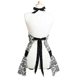 Flirty Aprons Women's Sadie Black Damask Apron