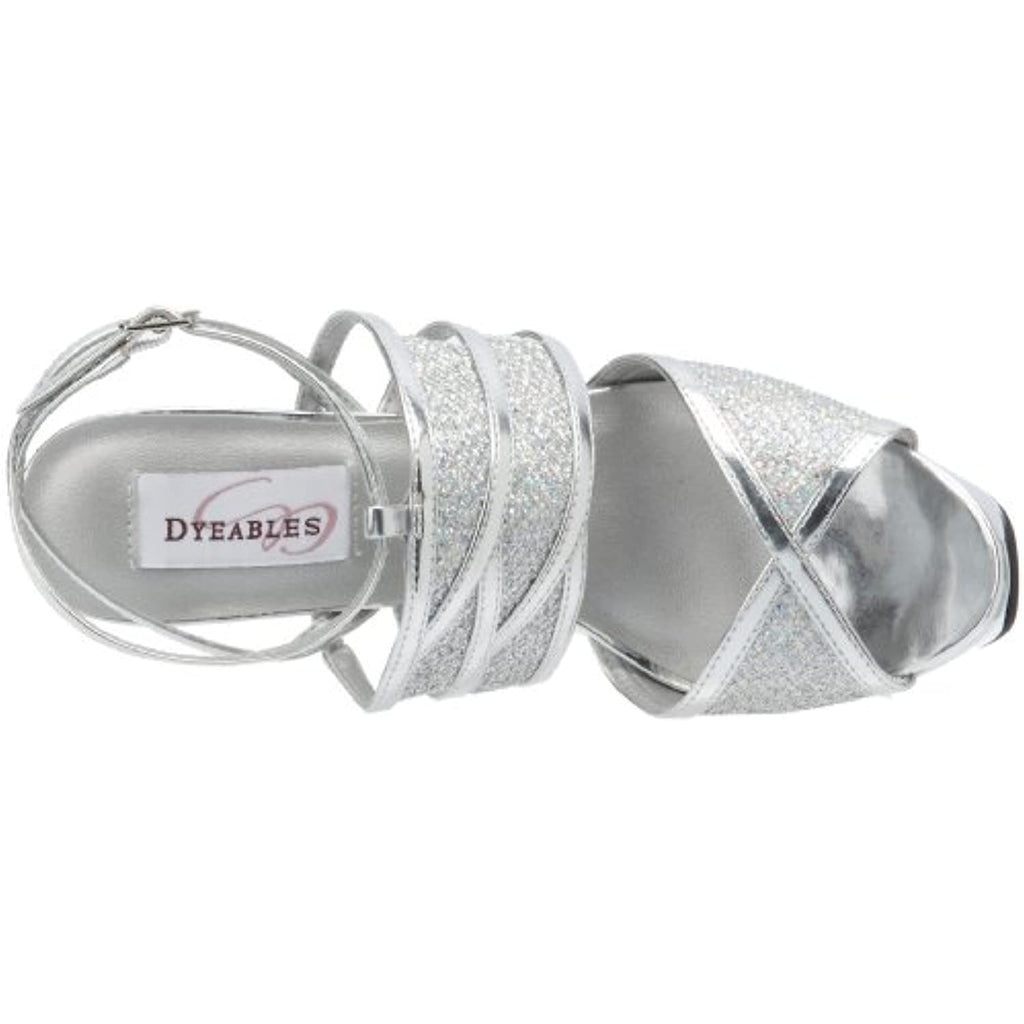 Dyeables Women's Rumer Platform Sandal,Silver,9.5 B US