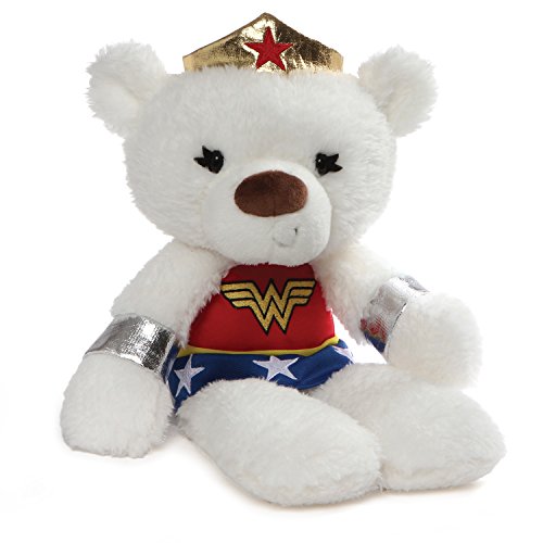 GUND DC Comics Universe Fuzzy Bear Wonder Woman Plush, 14", White