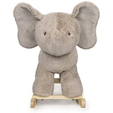 Baby GUND Elephant Rocker with Wooden Base Plush Stuffed Animal Nursery, Gray, 23"