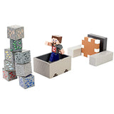 Minecraft Minecart Mayhem Playset with Steve Character Figure, Launching Cart and Accessories, Creation, Exploration and Survival Game for Kids Ages 6 Years and Older