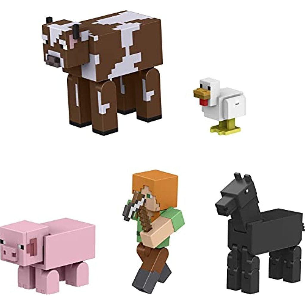 Minecraft Farm Life Adventure Pack Figures, Accessories and Papercraft Blocks, Complete Play in a Box, Toy for Kids Ages 6 Years and Older