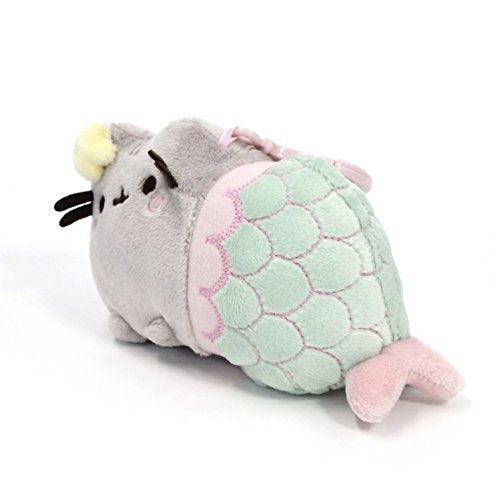 GUND Pusheen Mermaid Star Cat Plush Stuffed Animal Backpack Clip, Multicolor, 4.5"