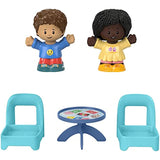 Fisher-Price Little People Card Game Figure Set - HHR45 ~ Includes 2 Little People Figures, 2 Chairs and a Table with Card Game and Cupcake Graphics