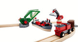 BRIO World - 33061 Cargo Harbor Set | 16 Piece Toy Train with Accessories and Wooden Tracks for Kids Ages 3 and Up