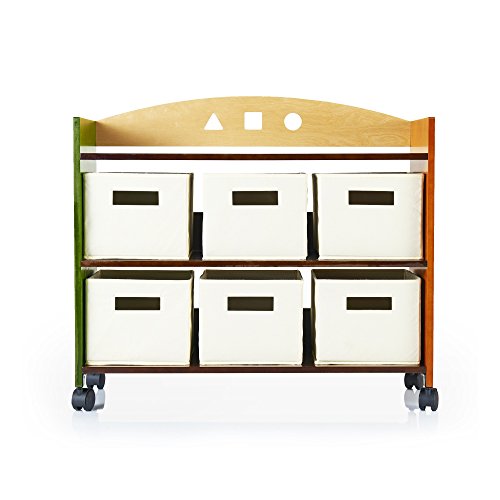 Guidecraft See and Store Rolling Storage Center - Kids Toy Organizer, Storage Cart, Children School Supply, Furniture