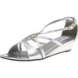 Dyeables Women's Harper Manmade Platform Sandal,Silver Metallic,9.5 B US