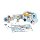 Melissa & Doug Magnetivity Magnetic Tiles Building Playset – Pizza & Ice Cream Shop w/Food Truck Vehicle (105 Pieces, STEM Toy)