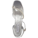 Touch Ups Carmella Women's Clear/Silver Sandals 6 W