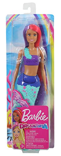Barbie Dreamtopia Mermaid Doll, 12-inch, Pink and Purple Hair, with Tiara, Gift for 3 to 7 Year Olds
