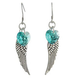 Woodstock Angel Wing Earrings, Blue Zircon- Rainbow Maker Collection