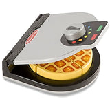 Melissa & Doug Bundle Includes 2 Items Press and Serve Wooden Waffle Set (23 pcs) - Play Food and Kitchen Accessories 11-Piece Brew and Serve Wooden Coffee Maker Set
