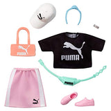 Barbie Storytelling Fashion Pack of Doll Clothes Inspired by Puma: Top, Skirt and 6 Accessories Dolls, Gift for 3 to 8 Year Olds