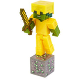 Minecraft Earth 3.25" Zombie with Gold Armor Figure