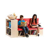 Guidecraft Modular Library Storage Set with Seat, Children Bookcase Shelves - Kids Furniture Cubbies