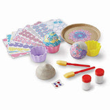 Melissa & Doug Decoupage Made Easy Cupcake Paper Mache Deluxe Craft Kit With Stickers (3 Trinket Boxes, Tray)