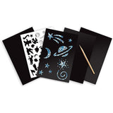 Melissa & Doug  5806 Holographic 4 Assorted Scratch Art Board Combo Pack with Stencil Sheet and Wooden Stylus