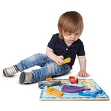 Melissa & Doug Wooden Chunky Puzzle 2 Pack – Safari (8 Pcs), Sea Creatures (7 Pcs)