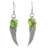 Woodstock Angel Wing Earrings, Peridot- Rainbow Maker Collection