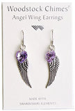 Woodstock Angel Wing Earrings, Violet- Rainbow Maker Collection