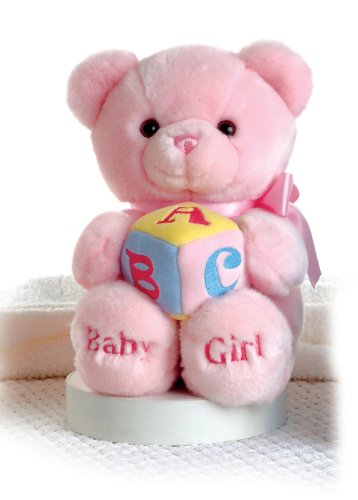 ebba Plush ABC Musical Comfy Baby Girl Bear 9"