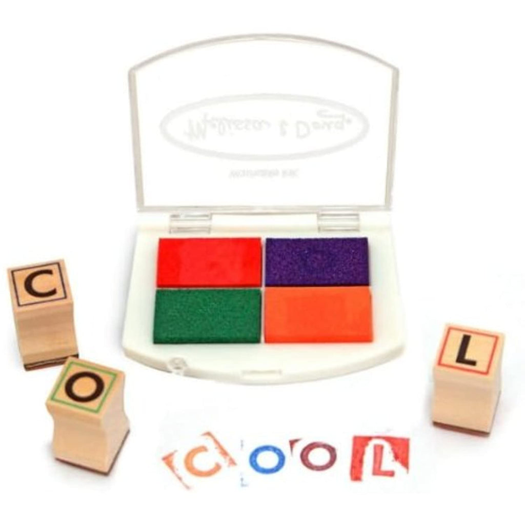 Melissa & Doug Alphabets: Wooden Stamp Set + Free Scratch Art Mini-Pad Bundle [35576]