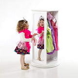 Guidecraft Rotating Dress-Up Storage - White: Kids' Armoire with 2 Mirrors, Cubbies & Hooks for Costumes, Clothes, Shoes and Accessories - Toddlers Pretend Play Station