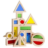 Guidecraft Jr. Rainbow Blocks 20 Piece Set: Kids Colorful Learning and Educational Toy