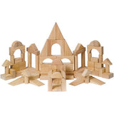 Guidecraft Hardwood Unit Deluxe Building Block 76 Pieces - Kids Learning Preschool Educational Toy
