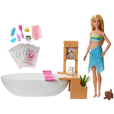 Barbie Fizzy Bath Doll & Playset, Blonde, with Tub, Fizzy Powder, Puppy & More, Gift for Kids 3 to 7 Years Old