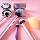 Real Techniques Makeup Brush Set with Sponge Blender for Eyeshadow, Foundation, Blush, and Concealer, Set of 5