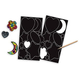 Melissa & Doug Silver & Rainbow: Scratch Art Stickers Pack & 1 Scratch Art Mini-Pad Bundle (05824)