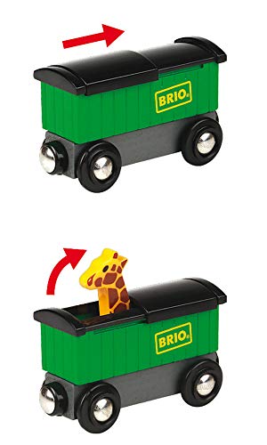 BRIO World - 33722 Safari Train | 3 Piece Toy Train Accessory for Kids Age 3 and Up