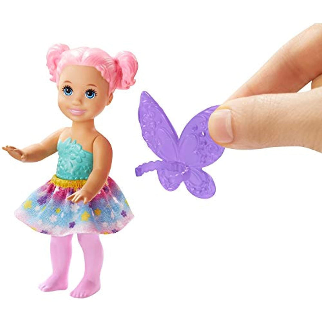 Barbie Dreamtopia Tea Party Playset with Barbie Fairy Doll, Toddler Doll, Tea Set, Pet and Accessories, Multi