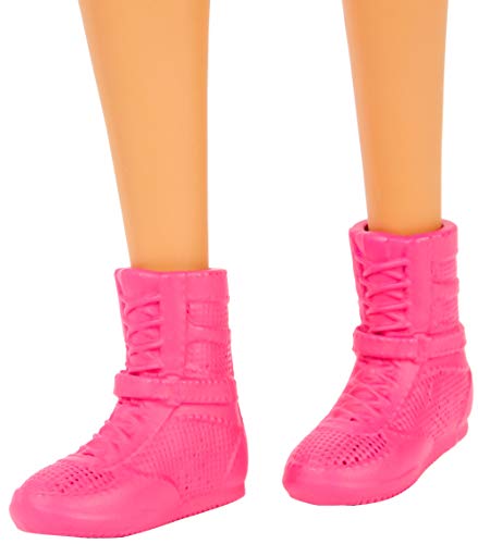 Barbie Boxer Doll, Brunette Wearing, Boxing Outfit featuring Pink Boxing Gloves