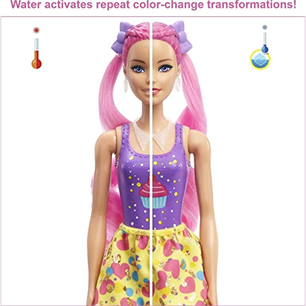 Barbie Color Reveal Glitter! Hair Swaps Doll, Glittery Pink with 25 Hairstyling & Party-Themed Surprises Including 10 Plug-in Hair Pieces, Gift for Kids 3 Years and older