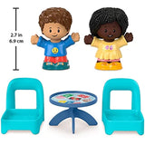 Fisher-Price Little People Card Game Figure Set - HHR45 ~ Includes 2 Little People Figures, 2 Chairs and a Table with Card Game and Cupcake Graphics