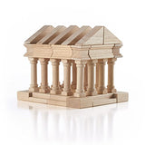 Guidecraft Tabletop Building Blocks - Greek Themed Columns and Blocks Set; Wooden Toy and Storage Bag For Toddler STEM Education