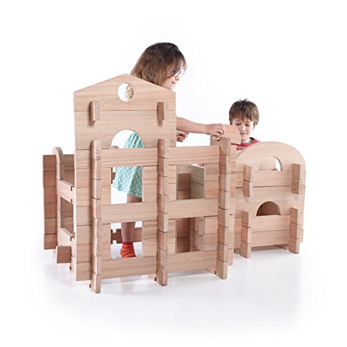 Guidecraft Notch Blocks Set 89 Piece Set G6110 - Indoor/Outdoor Block Play System