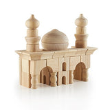 Guidecraft Tabletop Building Blocks - Arabian Themed Wooden Construction Toy For Early Learning Classroom, Kids' Educational Block Play Set W/ Storage Bag