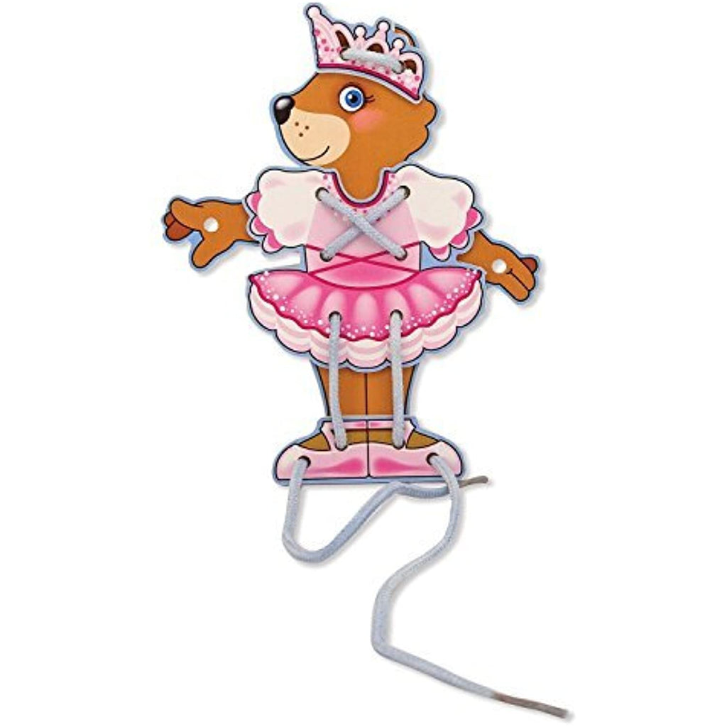 Lacing Bears - Magnetic Dress Up Wooden Doll & Stand + FREE Melissa & Doug Scratch Art Mini-Pad Bundle
