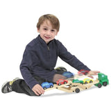 Melissa & Doug Wooden Car Carrier & 1 Scratch Art Mini-Pad Bundle (04096)